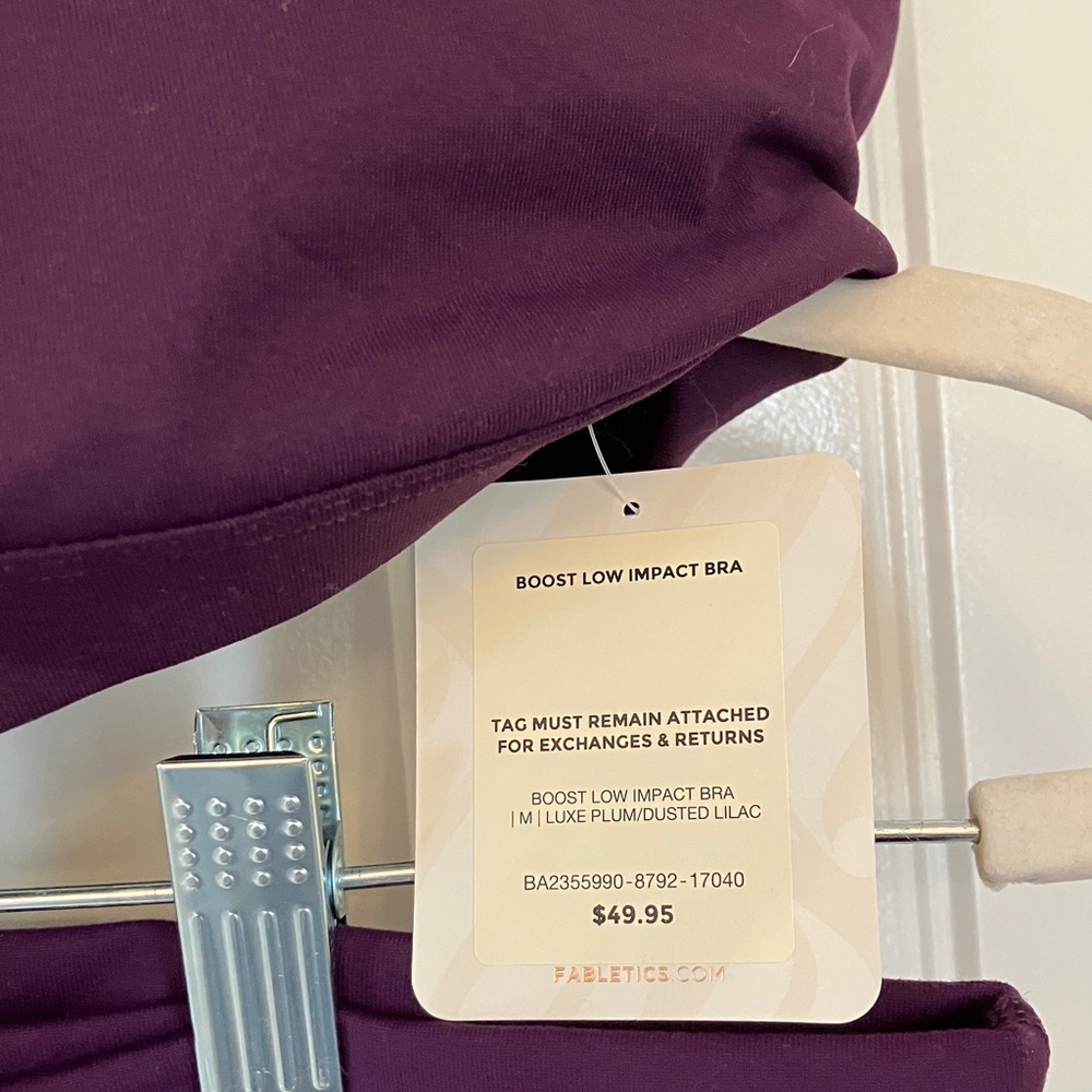 Fabletics Purple Boost Powerhold Strappy Sports Bra and Leggings Set - Picture 5 of 7